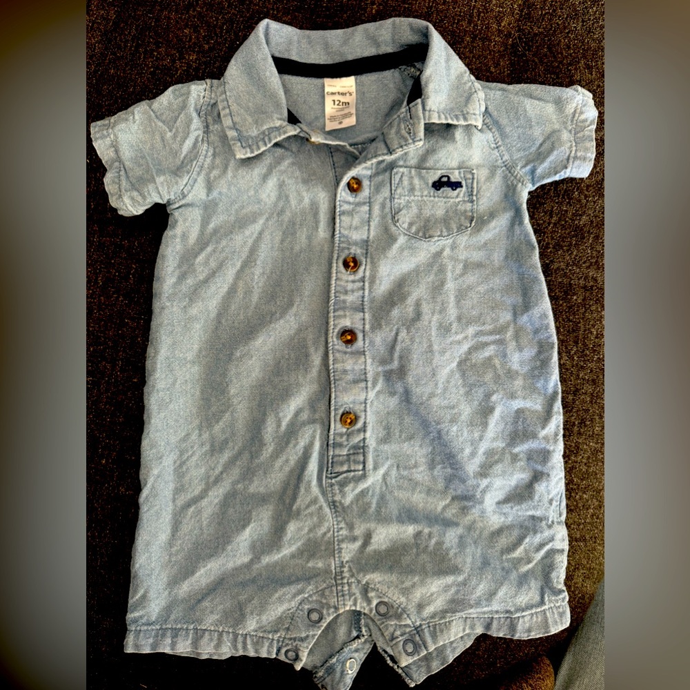 Denim Short Romper